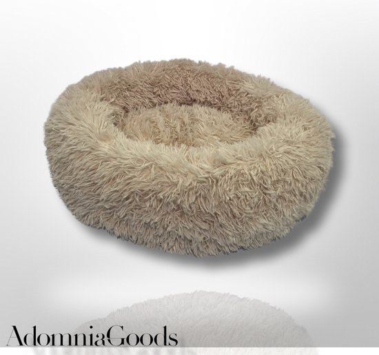 AdomniaGoods – Luxe kattenmand – Hondenmand – Antislip kattenkussen – Wasbaar hondenkussen – Abrikoos 80 cm