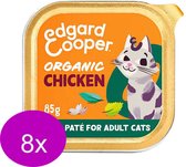 8x Edgard & Cooper Adult Paté Kuipje Organic Chicken - Kattenvoer - 85g