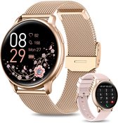 Stano® Smartwatch Dames Rosé Goud / Roze - 2022 model met Belfunctie en Hartslagmeter - Smartwatch Android en IOS - Full HD Kleurenscherm - Smartwatches 44mm