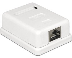 CAT6 Gigabit netwerk uitvoerdoos/montagedoos met 1 RJ45 poort - afgeschermd - tool-free / wit