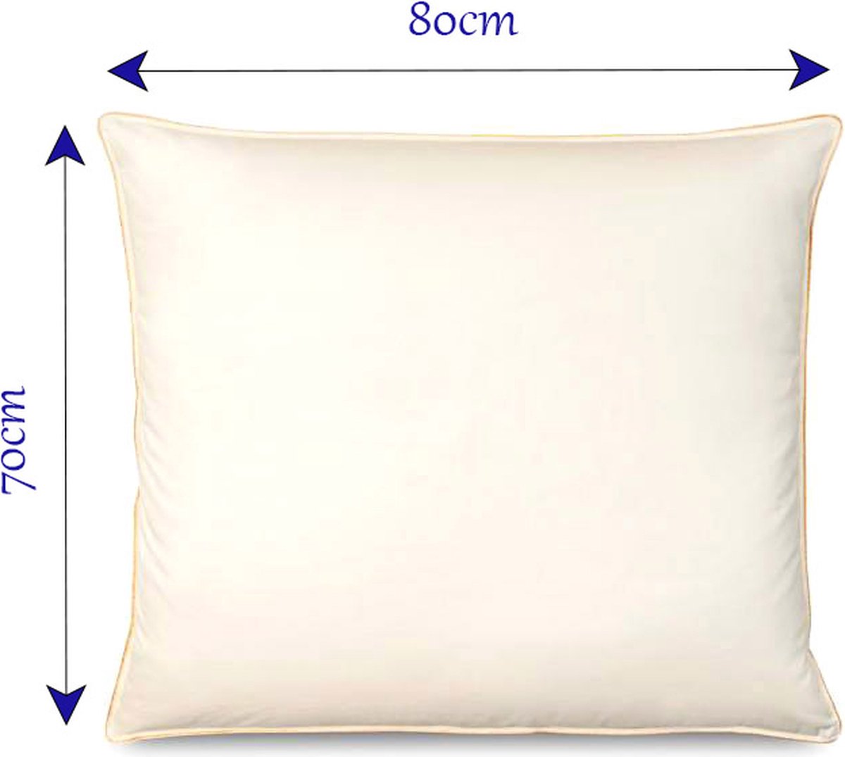 Donzen Dekbed – 160x200cm – 2.5kg Vulling 1-Persoons Ganzendons Dekbed – 100% Katoenen Tijk - Satijnen Bies – Kleur Crème –Herfst/Winter Seizoen + Kussens 70x80cm + 50x60cm + 40x40cm thumbnail 4