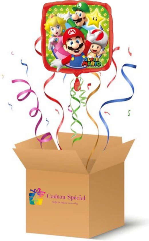 Helium Ballon gevuld Cadeau per post "Mario Bros"