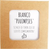 Blanco complimentenkaartjes Pluimpjes - complimenten - motivatiekaartjes - werkvorm - Liefs op papier