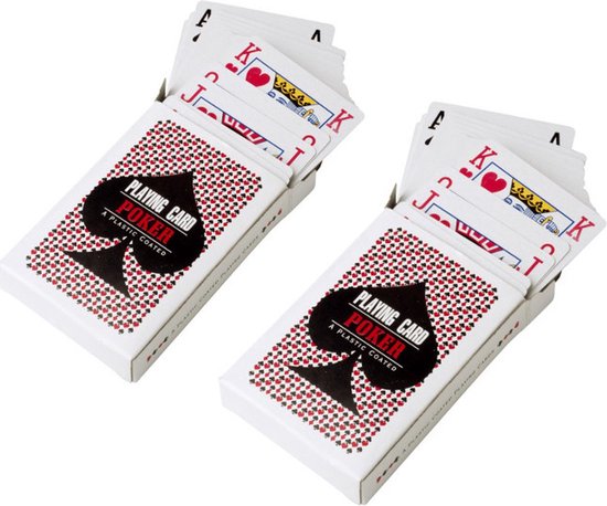 Afbeelding van het spel Speelkaarten - 2 Luxe Doosjes - 56 Geplastificeerde Kaarten - Voor links en rechtshandigen - Gratis Verzonden