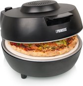 Princess 115005 Pizzaoven - Pizzamaker en oven - Regelbare thermostaat en timer - 1200W - Keramische pizzasteen - 410 graden - diameter 30cm - Zwart