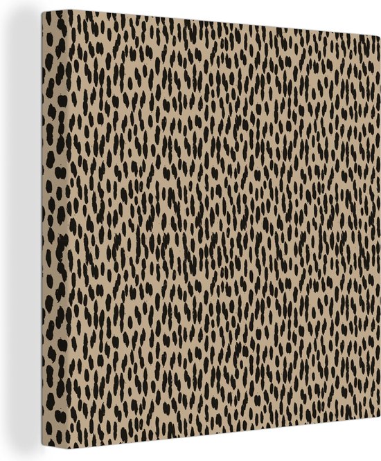 Canvas Schilderij Panterprint Zwart Bruin Patronen Stippen 