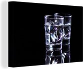 Toile Peinture Alcohol - Verres - Boisson - 90x60 cm - Décoration murale