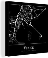 Canvas Schilderij Stadskaart - Venetië - Kaart - Plattegrond - Venice - 90x90 cm - Wanddecoratie