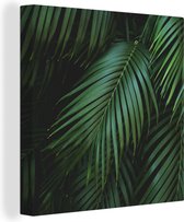 Tableau sur toile Feuilles de palmier - Palmiers - Tropical - 20x20 cm - Décoration murale