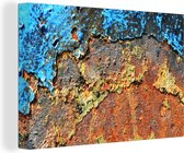 Canvas Schilderij Roest - Metaal - IJzer - Industrieel - 120x80 cm - Wanddecoratie