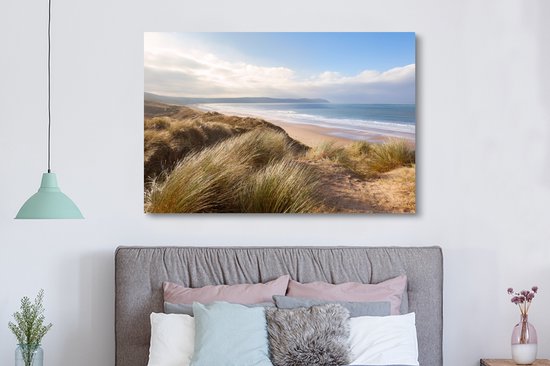 Tableau Toile Dune - Plage - Water - 180x120 cm - Décoration murale XXL