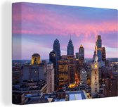 Canvas Schilderij Steden - Skyline - Verenigde Staten - 40x30 cm - Wanddecoratie