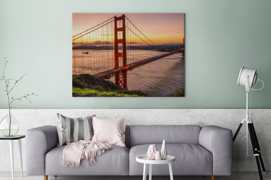 Tableau Toile Pont - Water - Etats-Unis - 120x90 cm - Décoration murale