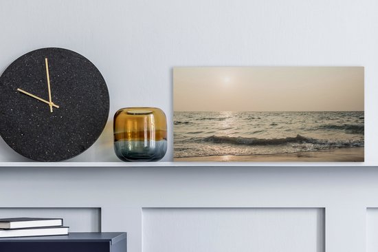 Tableau sur toile Mer - Plage - Soleil - 40x20 cm - Décoration murale