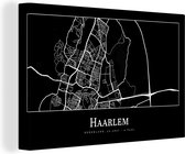 Canvas Schilderij Plattegrond - Haarlem - Stadskaart - Kaart - 90x60 cm - Wanddecoratie