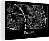 Canvas Schilderij Plattegrond - Stadskaart - Utrecht - Kaart - 120x80 cm - Wanddecoratie