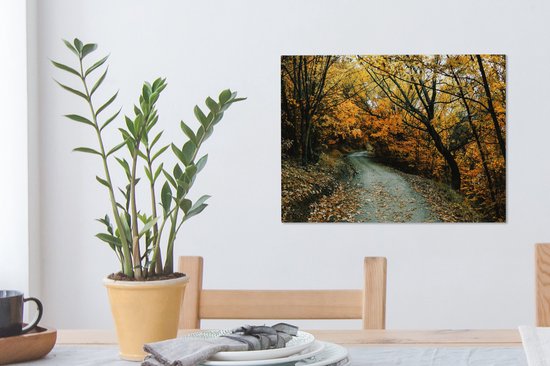 Toile Peinture Feuilles - Automne - Forêt - 40x30 cm - Décoration murale