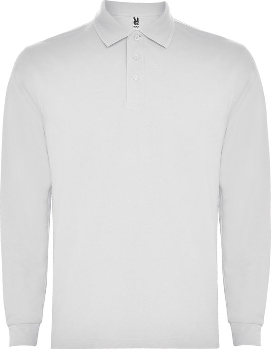 Wit Poloshirt Effen met lange mouwen Carpe merk Roly maat L