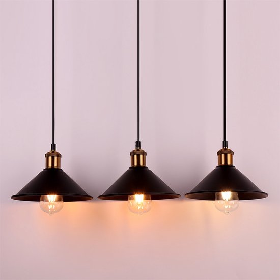 Retro zwarte rookglazen hanglamp drie lichtpunten Light & Living Mayson