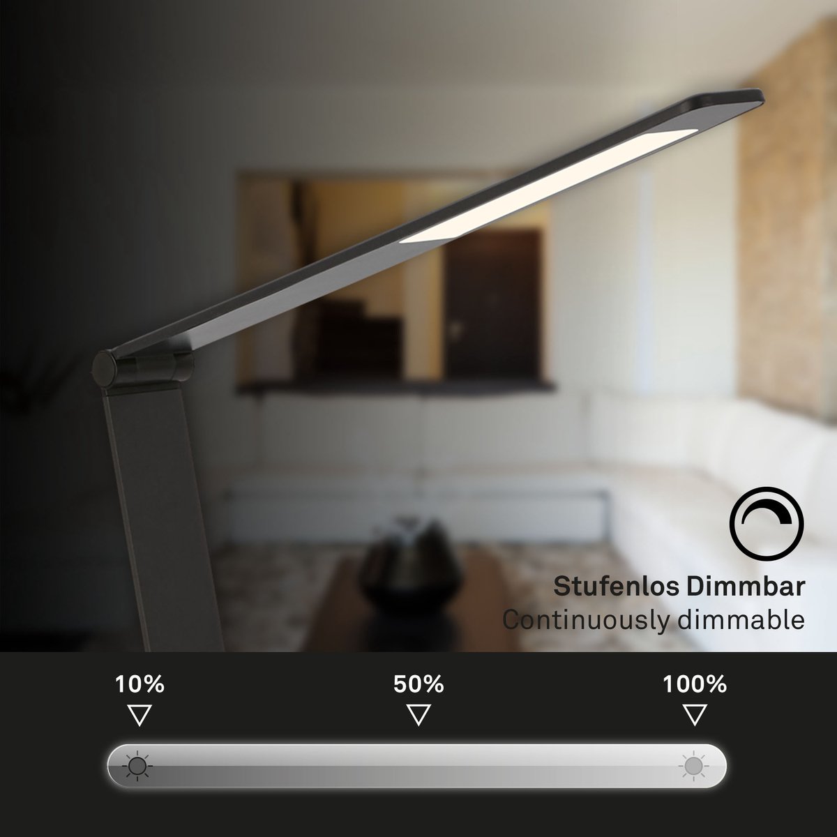 BRILONER - LED tafellamp verstelbaar draaibaar bureaulamp touch kleurtemperatuur instelbaar dimbaar 6W zwart thumbnail 7