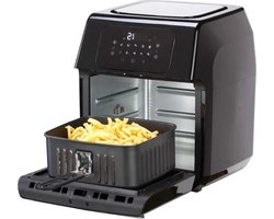 Royal Swiss® Airfryer Oven 12L XXL – Heteluchtfriteuse – 1800W – 8 Programma’s – Inclusief Accessoires – 80–200°C – RVS/Zwart