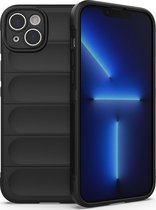 Mobigear Hoesje geschikt voor Apple iPhone 14 Plus Telefoonhoesje Flexibel TPU | Mobigear Bumpy Backcover | iPhone 14 Plus Case | Back Cover - Zwart