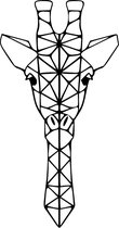 Geometrische Giraffe zwart medium - wanddecoratie - muurdecoratie - dierenkop Giraffe