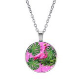 Ketting Glas - Flamingo