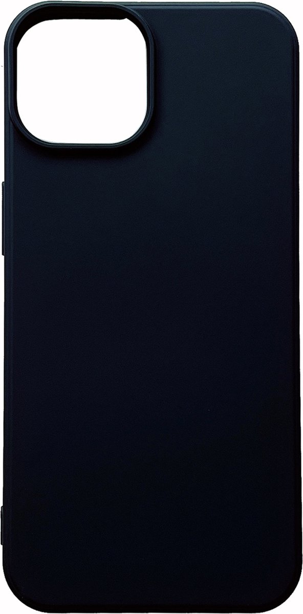 Casemania Hoesje Geschikt voor Apple iPhone 14 - Zwart - Microfiber Siliconen Back Cover