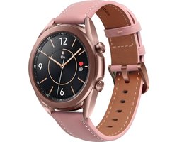 By Qubix Geschikt voor Samsung Galaxy watch bandje - 20mm – Oudroze – Leer - Geschikt voor Galaxy Watch 7 / 6 / 6 Pro / 5 / 5 Pro / 4 / 4 Classic / Active 2 / Watch 3 (41mm)