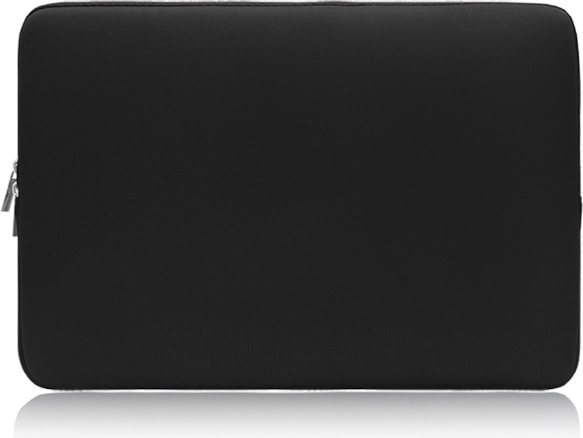 Laptophoes 13 inch zwart SoftTouch neopreen sleeve met ritssluiting voor MacBook en laptops 13 inch - Afbeelding 2