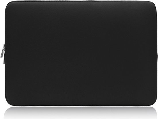 Laptophoes 13 inch zwart SoftTouch neopreen sleeve met ritssluiting voor MacBook en laptops 13 inch