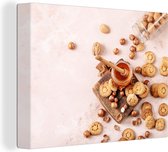 Tableau sur Toile Cookies - Miel - Noix - Cuisine - 120x90 cm - Décoration murale