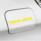 Bumpersticker - Financial Mistake - 4,1 X 25 - Geel