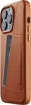 Mujjo - Full Leather Wallet iPhone 14 Pro Max - bruin