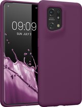 kwmobile telefoonhoesje geschikt voor Oppo Find X5 (5G) - Hoesje met siliconen coating - Smartphone case in bordeaux-violet