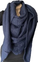 Warme Driehoekige Sjaal - Marineblauw - 195 x 80 cm (94882#)