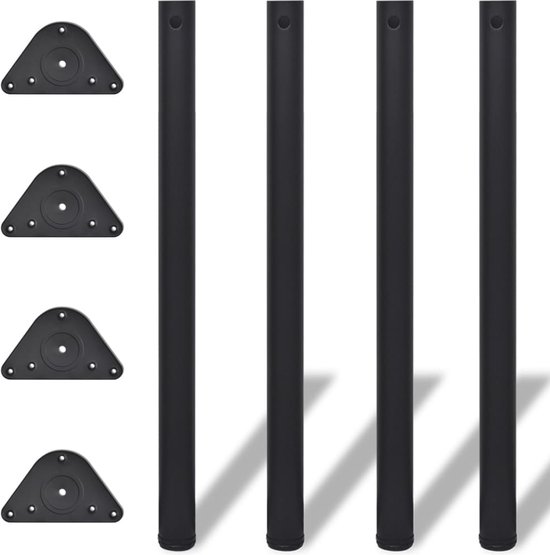 Prolenta Premium 242149 4 Height Adjustable Table Legs Black 870 mm