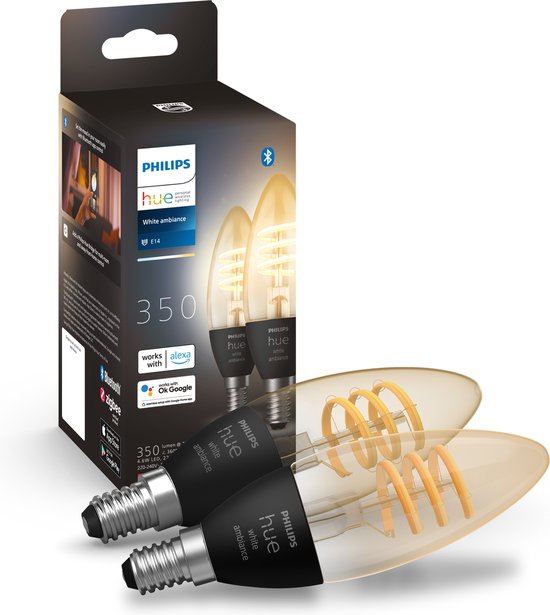 Philips Hue filamentkaars - warm- tot koelwit licht - E14