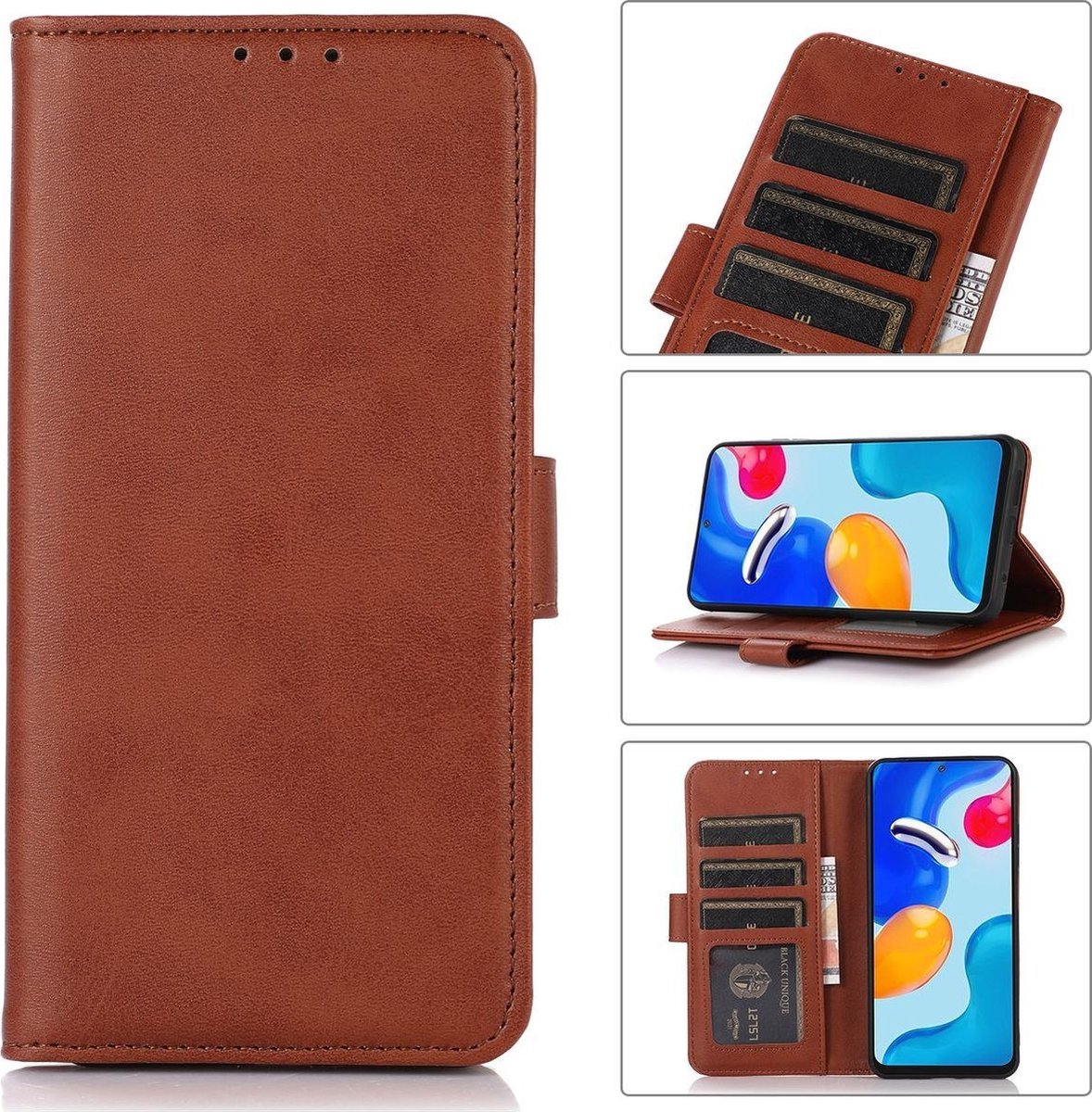 Mobigear Telefoonhoesje geschikt voor Apple iPhone 14 Pro Max Hoesje | Mobigear Wallet Bookcase Portemonnee | Pasjeshouder voor 3 Pasjes | Telefoonhoesje voor Pinpas / OV Kaart / Rijbewijs - Bruin