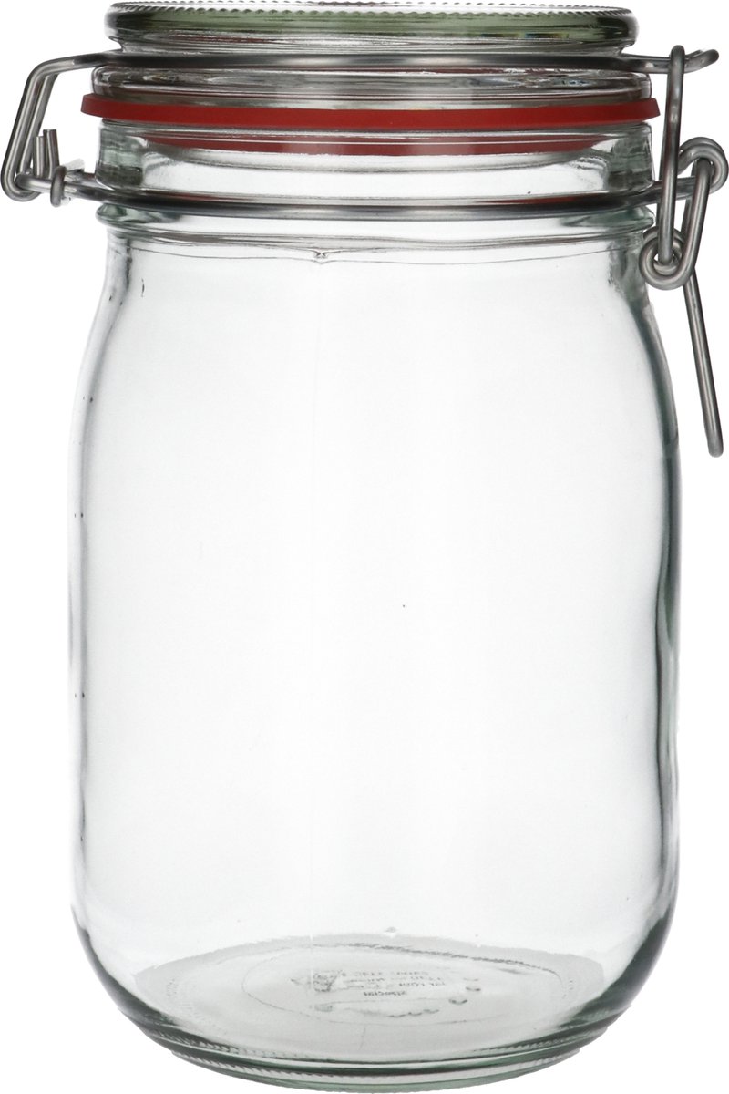 1 x 1140 ml glazen Weckpot rond transparant, 664g - hervulbaar - breekbaar - recyclebaar