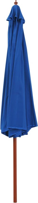 vidaXL Parasol met houten paal 200x300 cm blauw | METRO