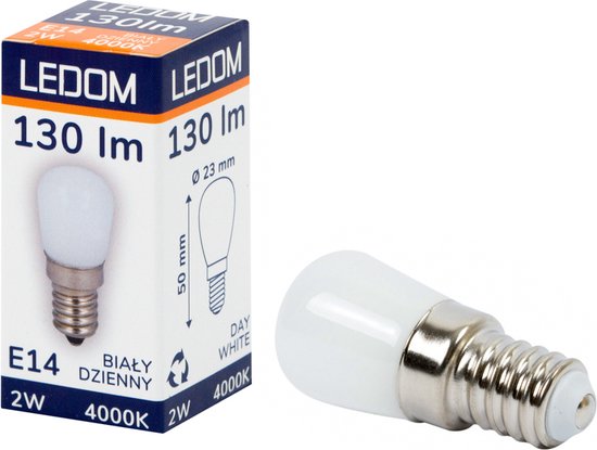 LEDOM - LED lamp E14 - 2 watt - 4000K - 130 lumen - niet dimbaar | bol.com