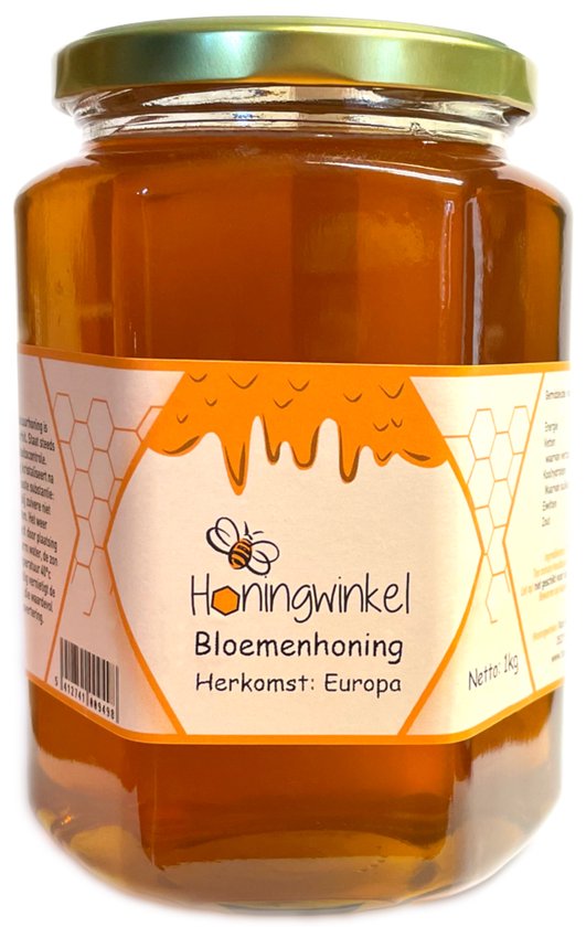 Bloemenhoning vloeibaar 1kg Honingwinkel Vloeibare Honing in een Honingpot