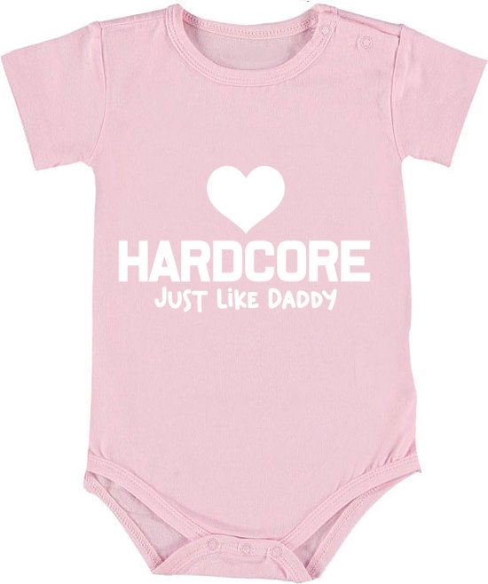 Love Hardcore just like daddy Meisjes Rompertje | romper | baby | babykleding | babyrompertje | kado | cadeau