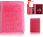 TDR - Luxe kunstleder paspoort en pasjes houder - met RFID-blokkeringstechnologie - met Nederlands voorgedrukt motief - Roze