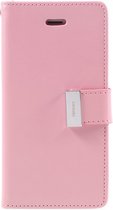 iPhone 7 Rich Diary cover Wallet Case Licht Roze
