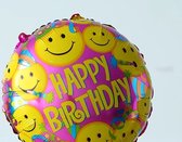 Folieballon happy birthday emoji 45 cm