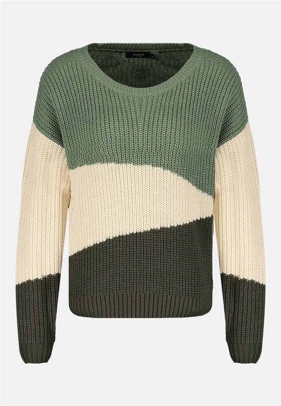 DEELUXE Pull oversize tricolore MELINE Tilleul