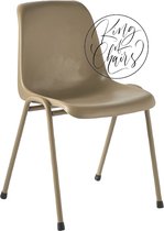 King of Chairs - Model KoC Moniek Taupe - eetkamerstoel Jule - keukenstoel - vergaderstoel - wachtkamerstoel - kamerstoel - stapelbare stoel - stapelstoel - kuipstoel - eetkamerstoel Jule Taupe